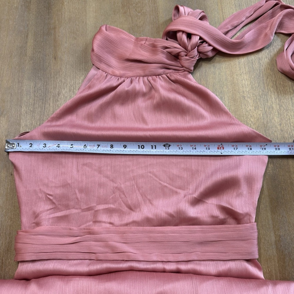 Sachin & Babi Kayla Gown Size 10 Halter Neck Tie Formal Flowy Gown‎ Rouge Pink - Picture 5 of 13